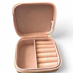 Jewelry Case Rose Gold J Monogram Coquette Travel Glitter Vanity Organizer Small
